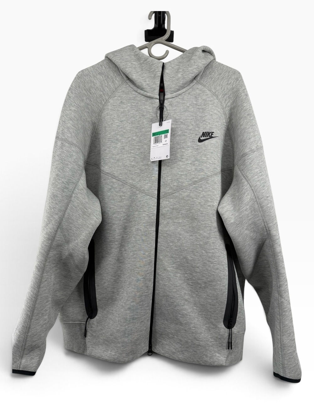 Nike Light Gray Full-Zip Performance Hooded Jacket